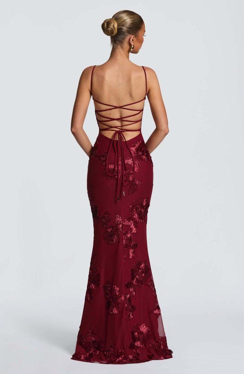 Vestido Maxi Ajustado con Encaje
