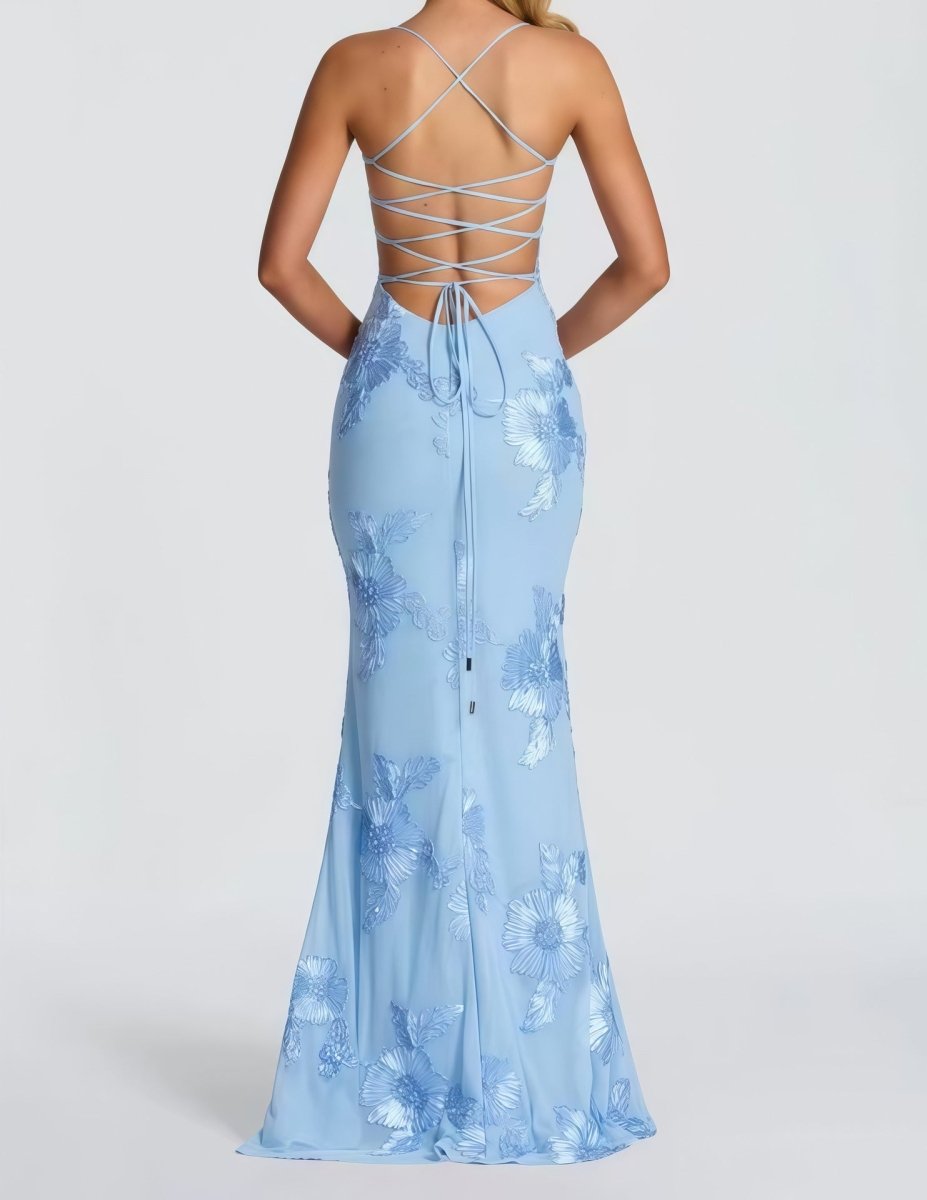 Vestido Maxi Ajustado con Encaje