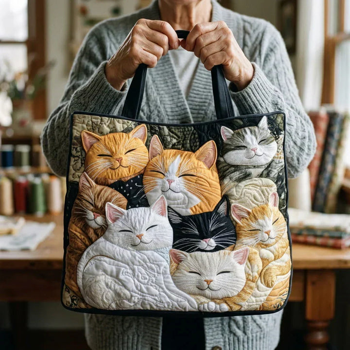 Bolsa Acolchada Artesanal - Gatitos Durmiendo