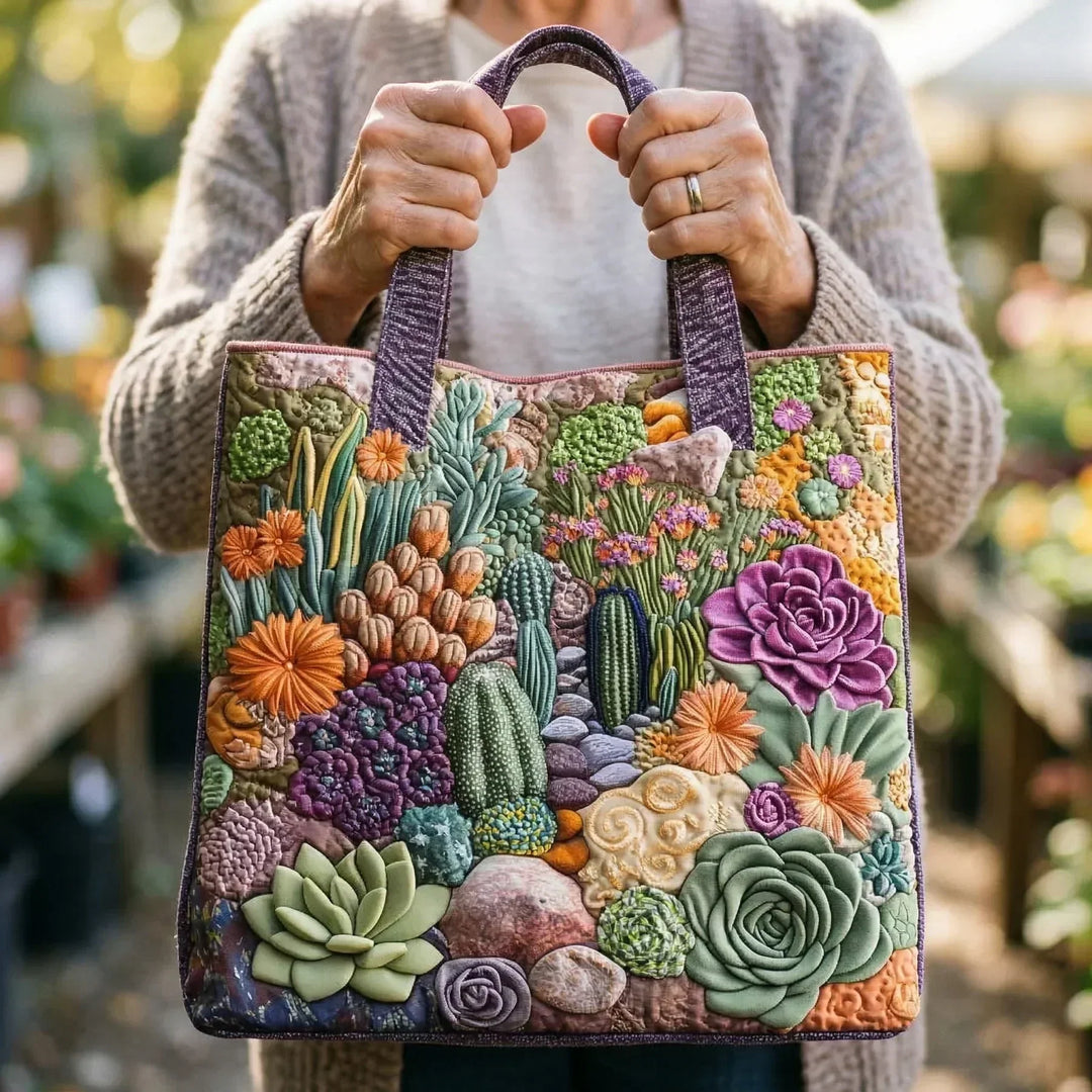 Bolsa Tote Artesanal - Jardín de Suculentas
