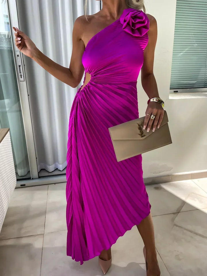 Lizbeth - Vestido Maxi Floral de Un Hombro