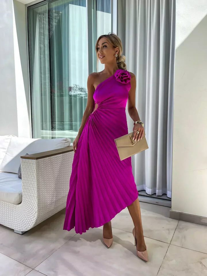 Lizbeth - Vestido Maxi Floral de Un Hombro