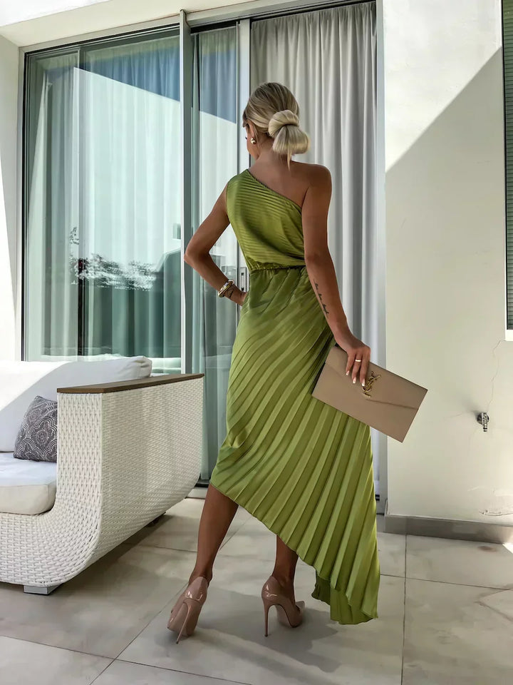 Lizbeth - Vestido Maxi Floral de Un Hombro