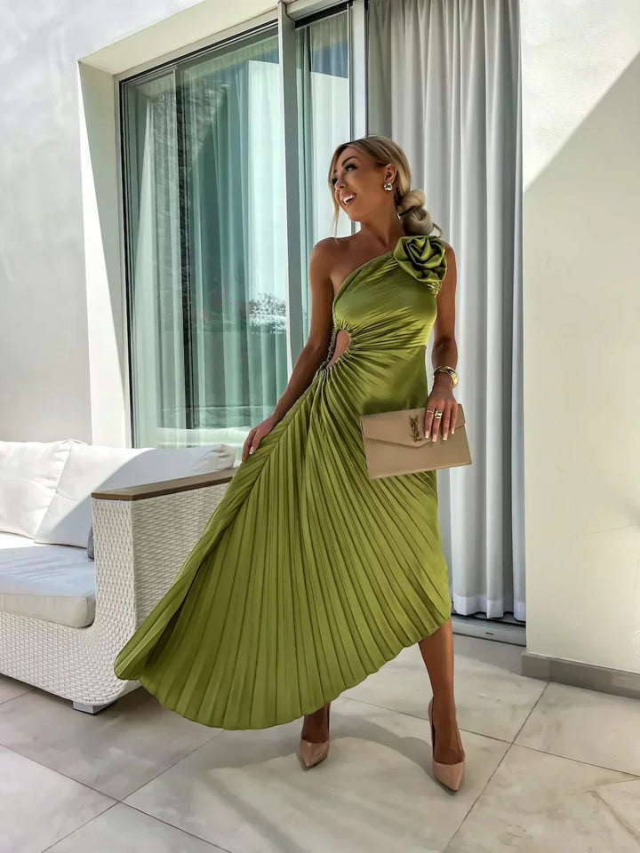Lizbeth - Vestido Maxi Floral de Un Hombro