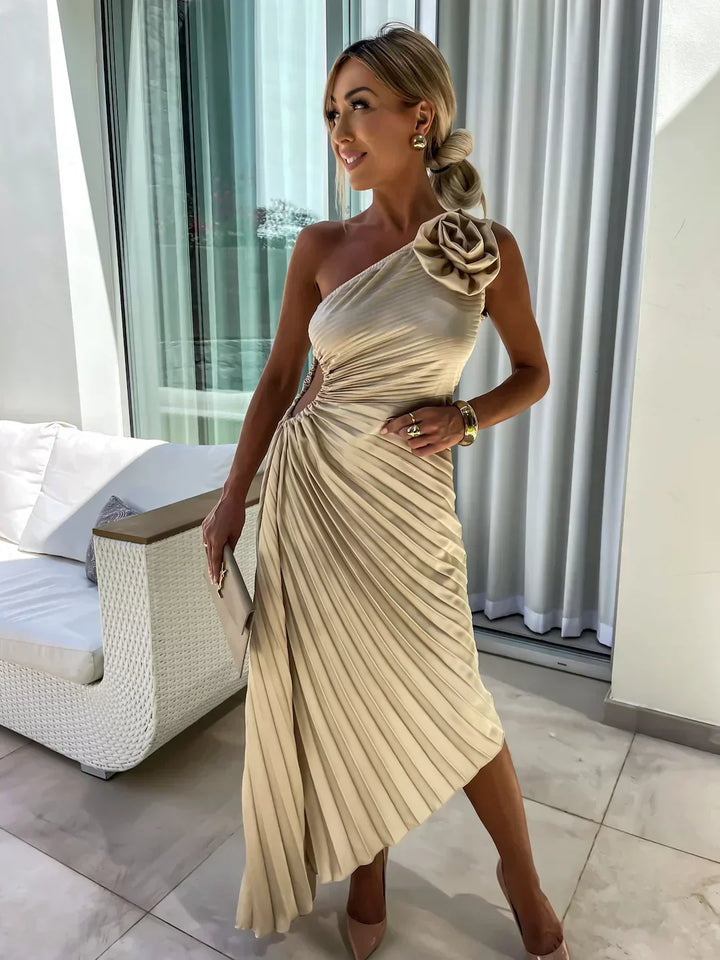 Lizbeth - Vestido Maxi Floral de Un Hombro