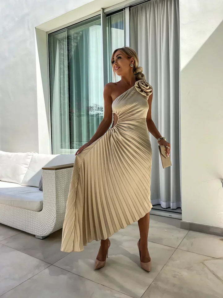 Lizbeth - Vestido Maxi Floral de Un Hombro