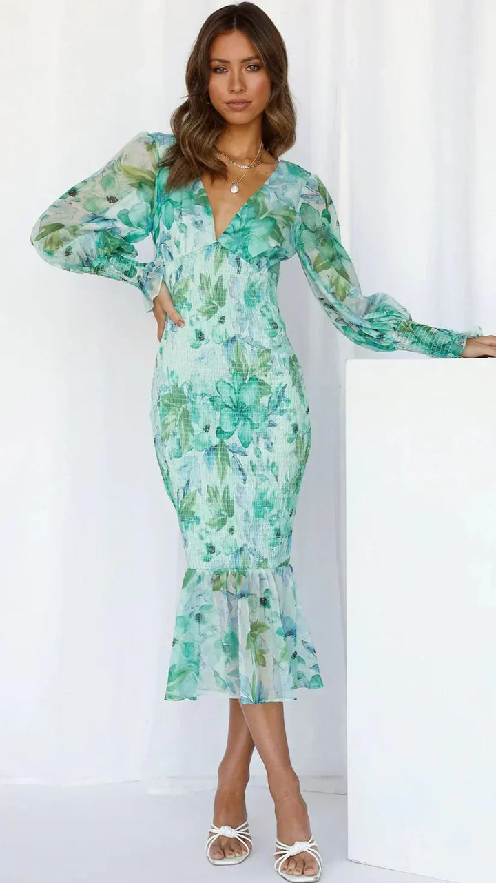 Miley - Vestido Midi con Patrón Floral