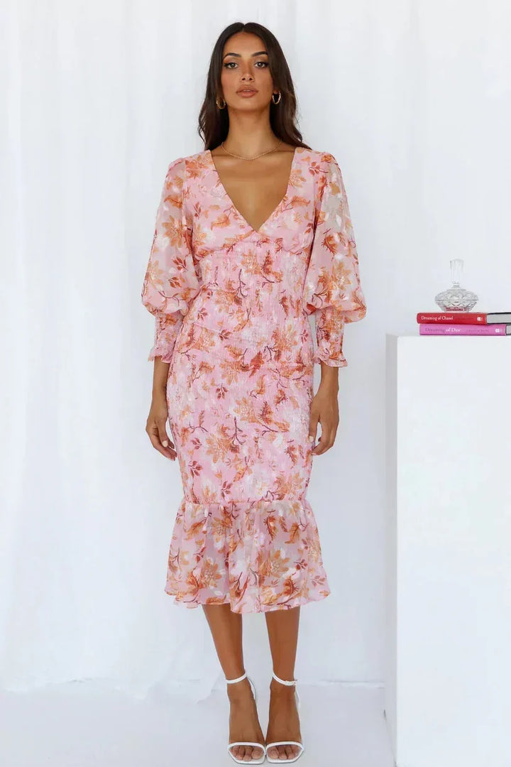 Miley - Vestido Midi con Patrón Floral