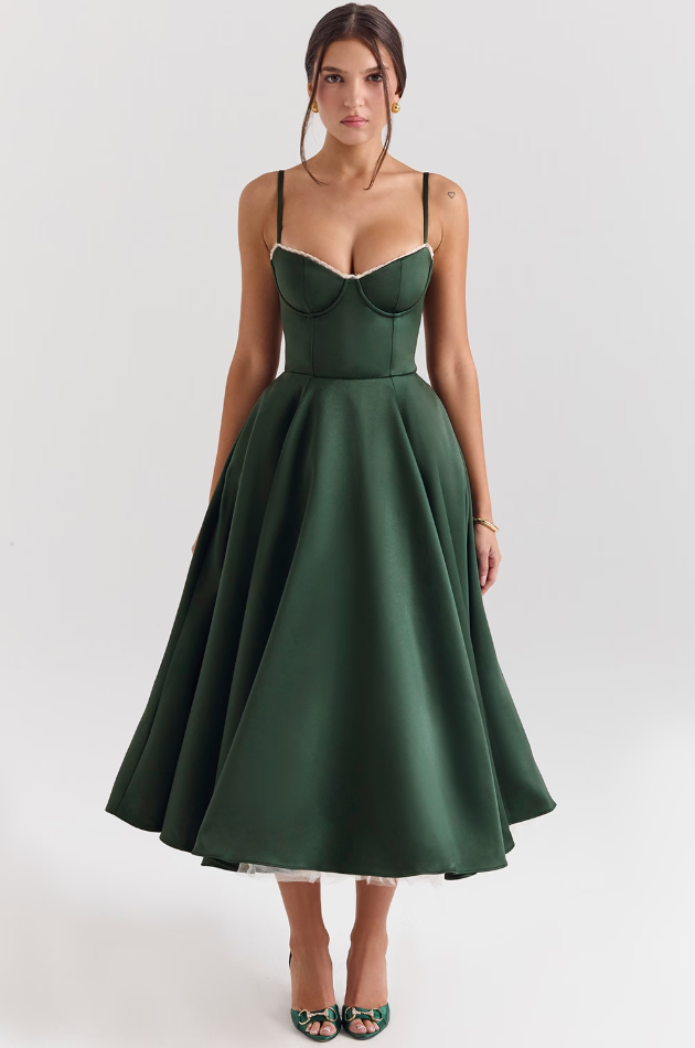 Luce - Vestido Midi de Tul Satinado