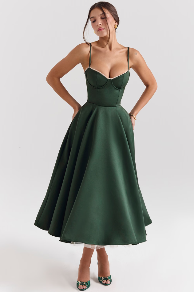 Luce - Vestido Midi de Tul Satinado