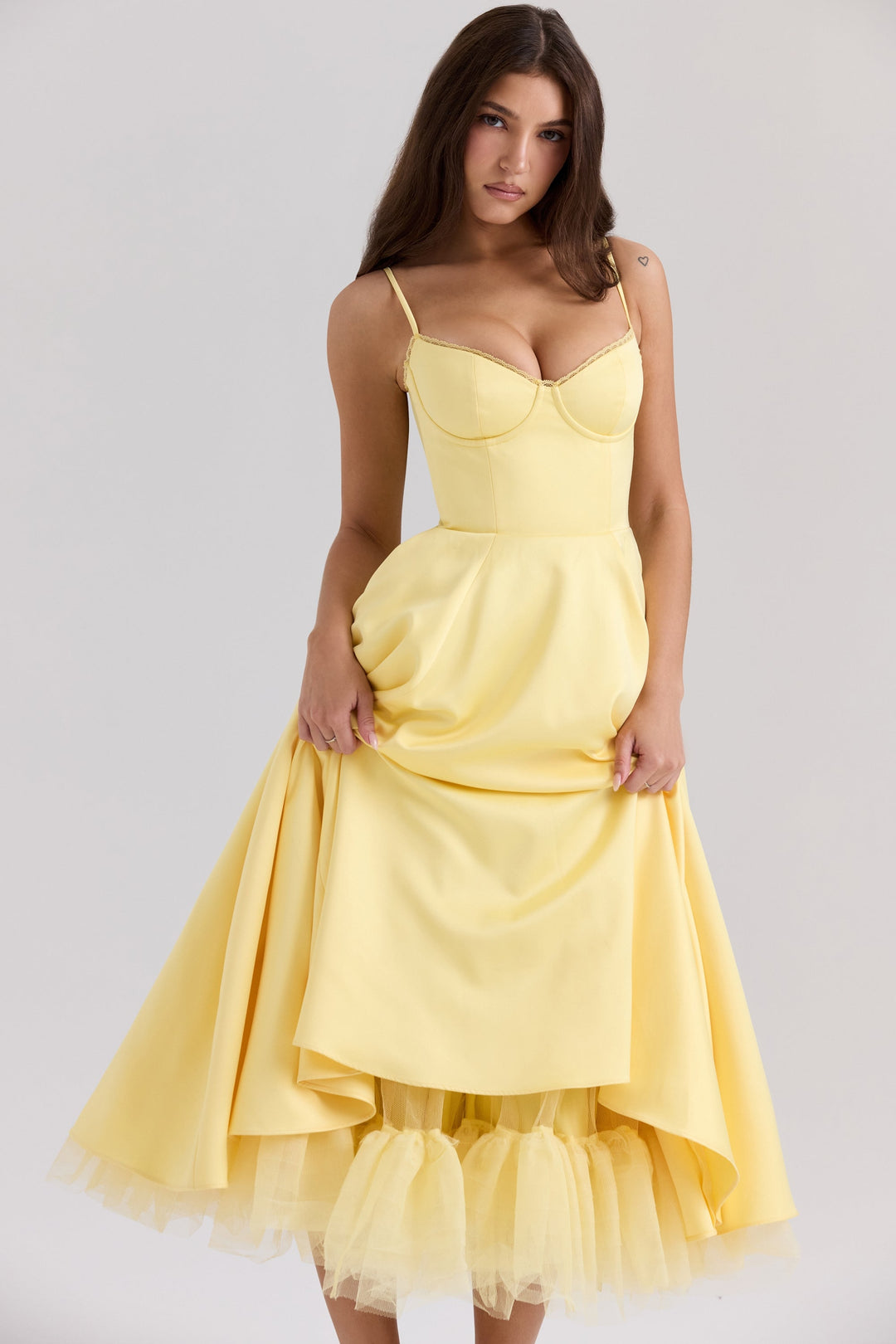 Luce - Vestido Midi de Tul Satinado