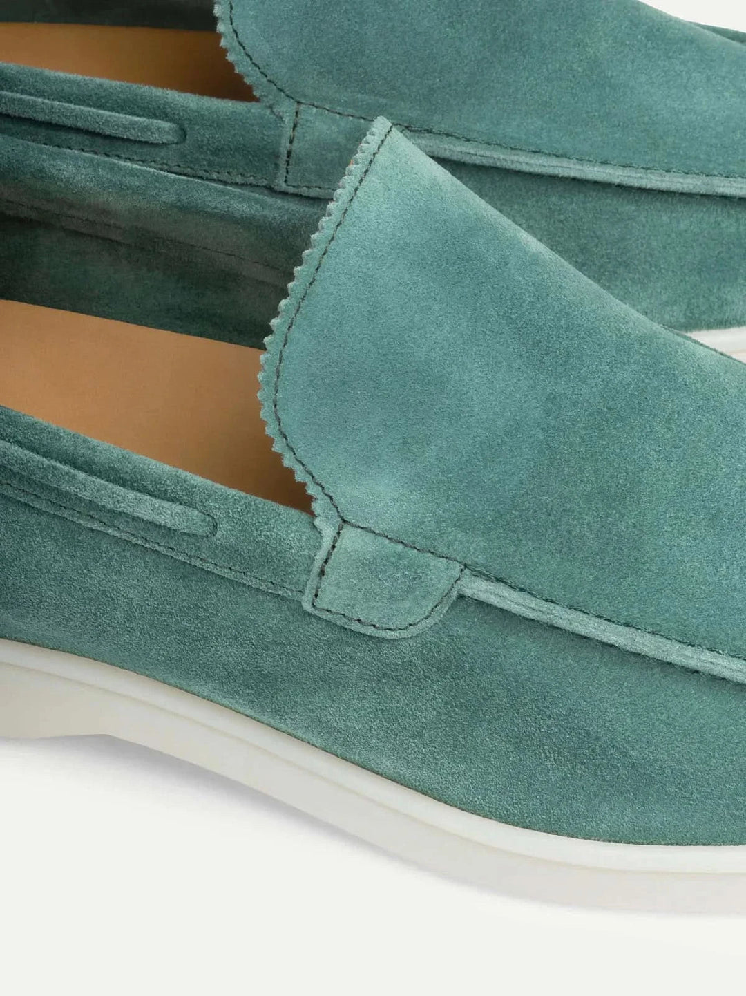 Mocasín Clásico de Ante Azul Manzana