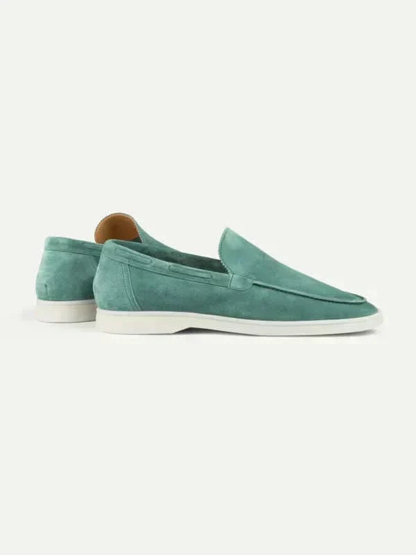 Mocasín Clásico de Ante Azul Manzana
