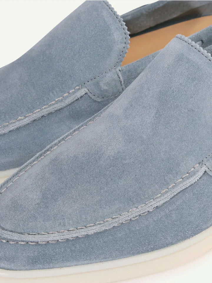 Mocasín Clásico de Ante Azul Bebé
