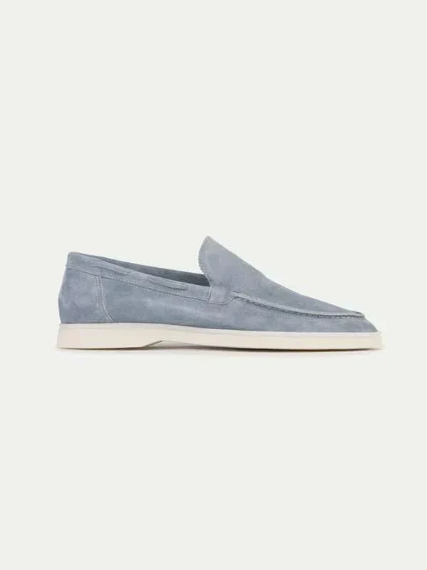 Mocasín Clásico de Ante Azul Bebé