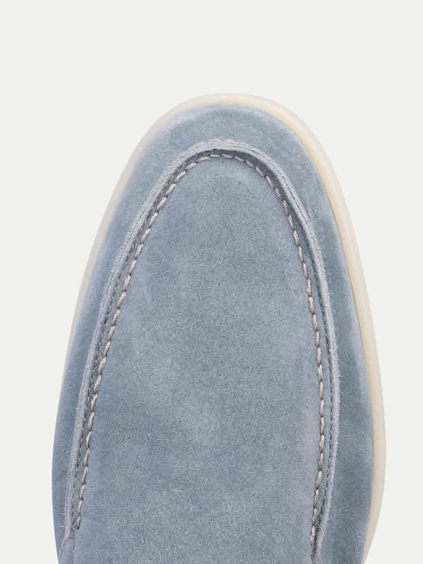 Mocasín Clásico de Ante Azul Bebé