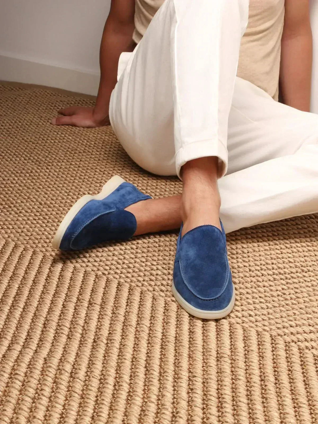 Mocasín Clásico de Ante Azul Berry