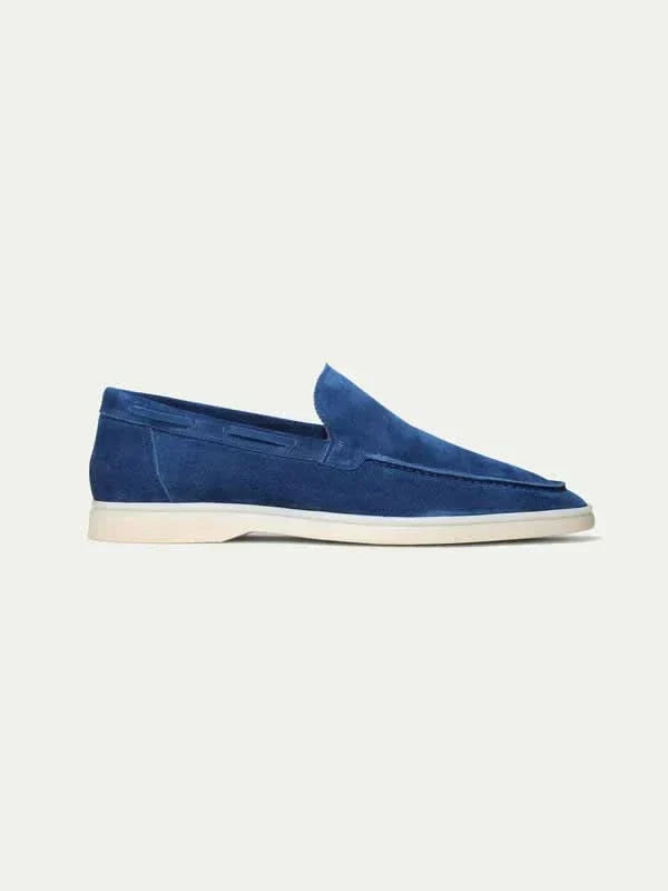 Mocasín Clásico de Ante Azul Berry