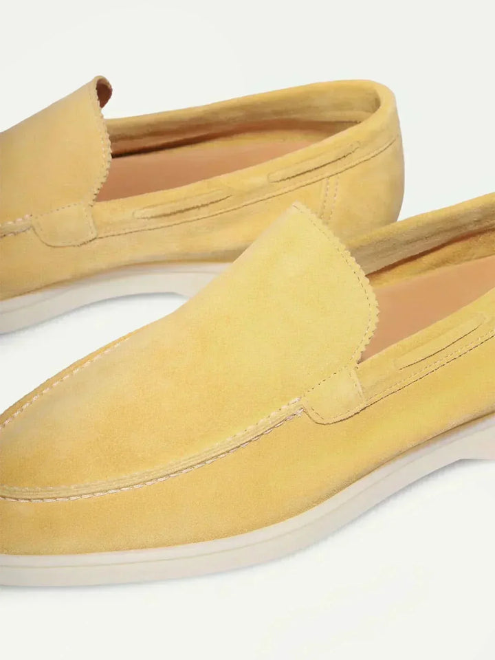 Mocasín Clásico de Ante Amarillo Cítrico
