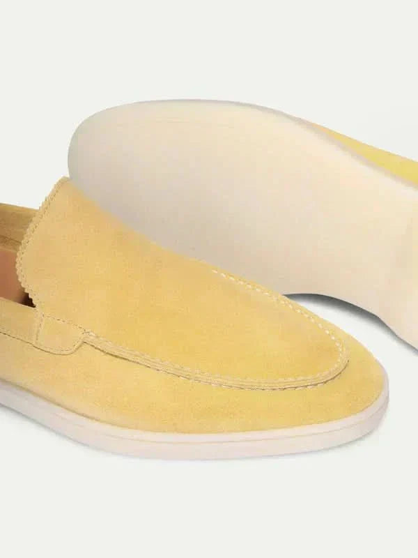 Mocasín Clásico de Ante Amarillo Cítrico
