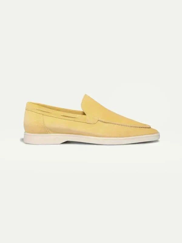 Mocasín Clásico de Ante Amarillo Cítrico