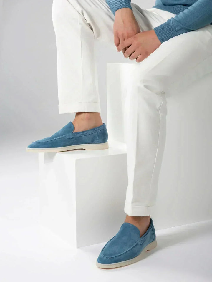 Mocasín Clásico de Ante Azul Marino