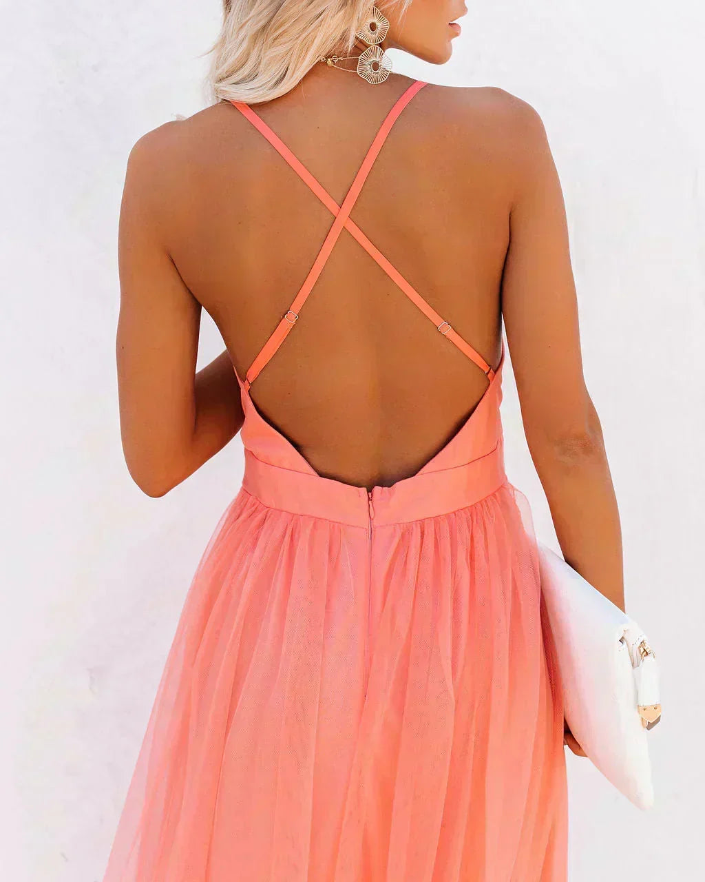 Vestido Maxi de Color Coral Willow